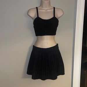 Black sweetheart neckline padded crop top Small